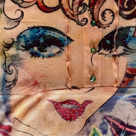 NY Collection Vibrant Artistic Long Sleeve Top - Picture 6 of 8